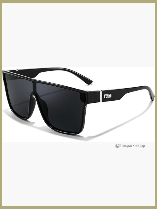 Square Shield Sunglasses with UV400 Protection, Plastic Frame main image 7